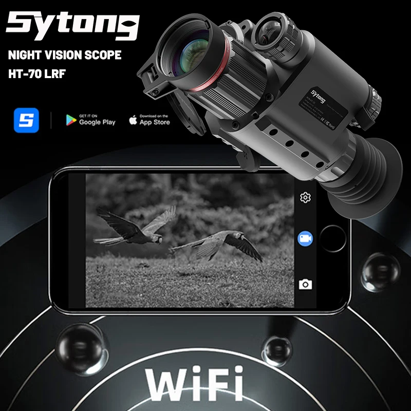 New SYTONG HT-70 LRF Night Vision Scope Built Ballistics Calculator Integrated Infrared HD- NV Sighting Optic Hunting Monocular