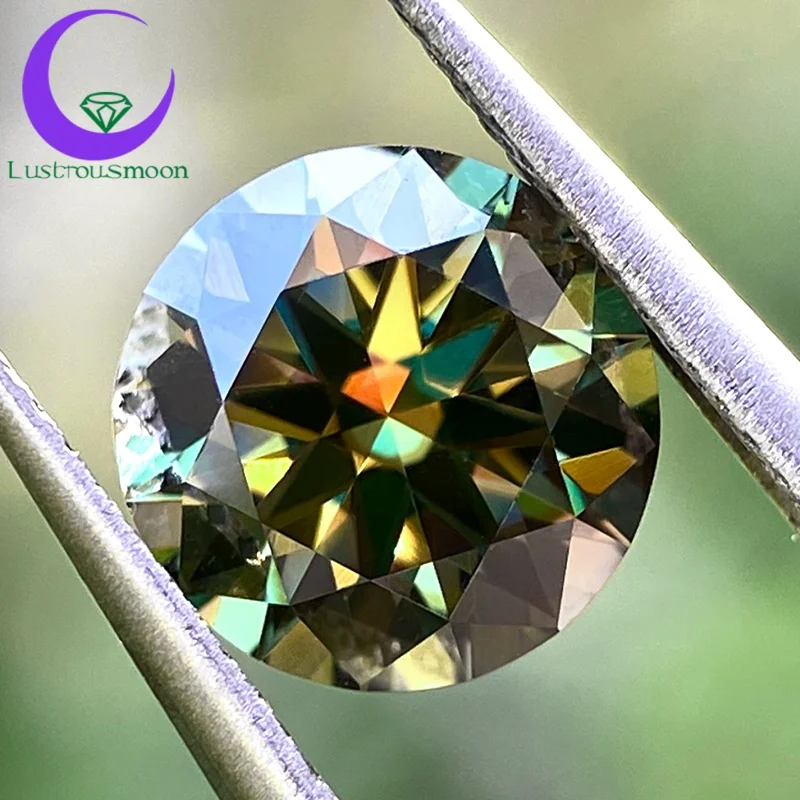 Blue Green Moissanite with certificate5.0mm-11mm 1-5CT Round Loose Stones loose Moissanite Jewelry DIY Moissanite GRA