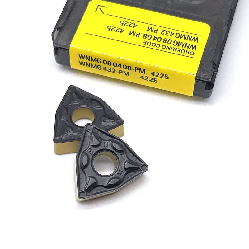 Herramienta de torneado de metal externo, 10 piezas, WNMG080404, WNMG080408, PM4225, CNC