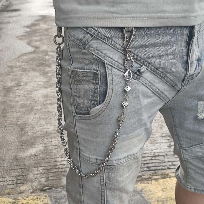 Summer Y2K New Model Snake Body Dice Pants Chain Fashionable Men And Women Anti Theft Wallet Chain One's Waist Luxury Accessorie