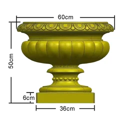 Big 60cm 24 inches Garden Decorative PP Plastic Concrete Planter Flower pot Flowerpot Mold