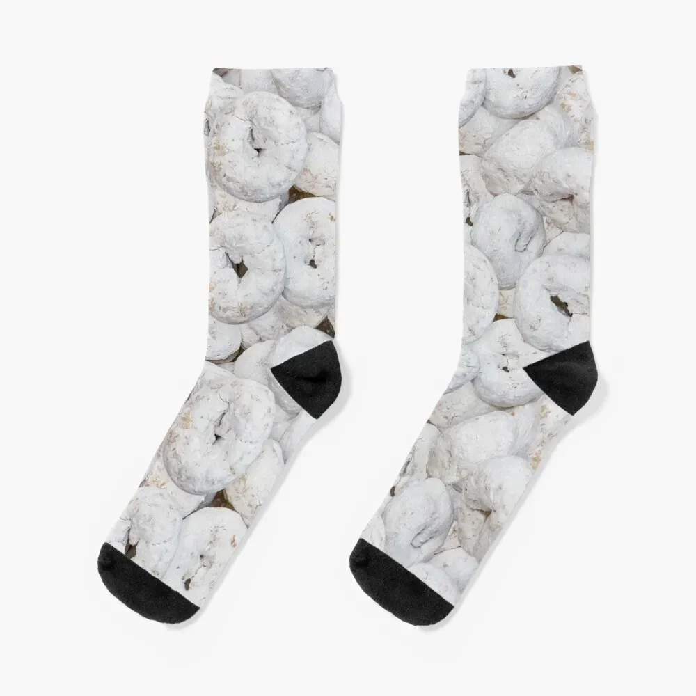 Mini Powdered Sugar Donuts Photo Pattern Socks compression bright garter kids Toe sports Socks For Women Men's