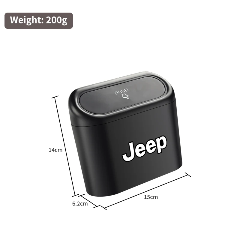 Car Trash Can Hanging Garbage Bin Pressing Box With Lid For Jeep Renegade Compass Grand-Cherokee Wrangler Wrangler-JK Cherokee