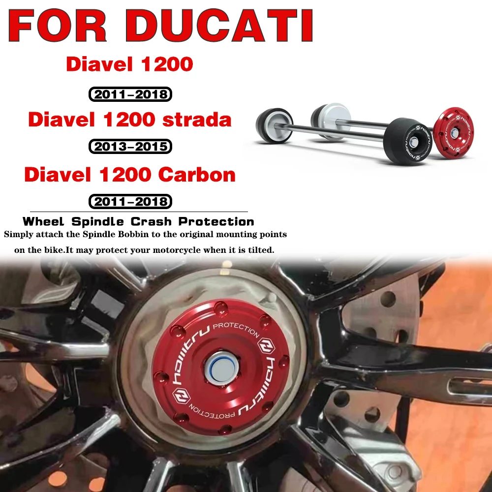 

For DUCATI Diavel 1200 / strada / Carbon 2011 2012 2013 2014 2015 2016 2017 2018 Front Rear Wheel Spindle Crash Protection