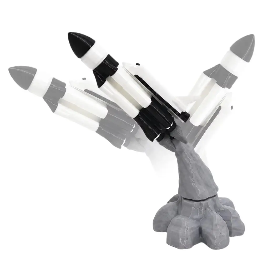 3D Printed Dashboard Ornaments Swaying Rocket Launch Rocket Launch Statue Fun Dynamic 3D Printed Rocket Launch Model