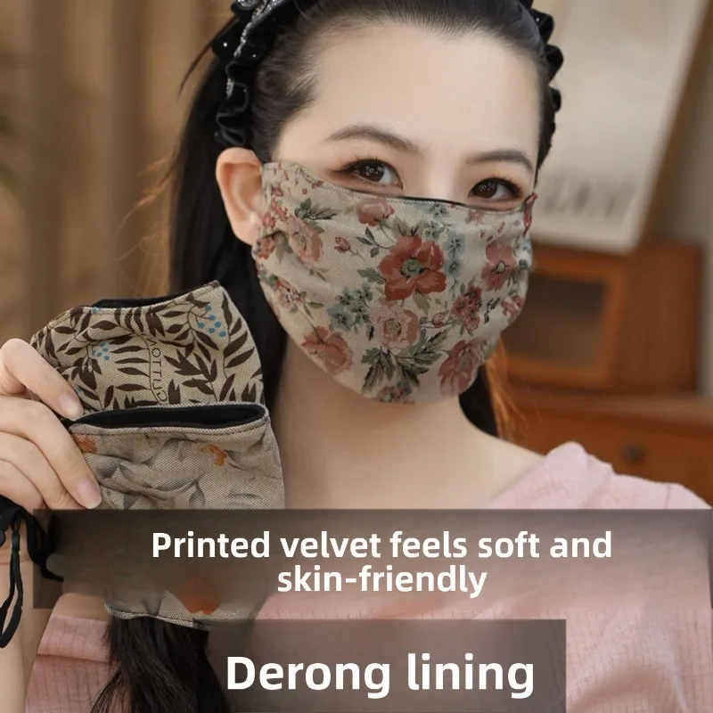 New Women Cloth Masks Thickened Washable Warm Windproof Cold Proof Winter Face Cover Outdoor for Women Men Daily Use