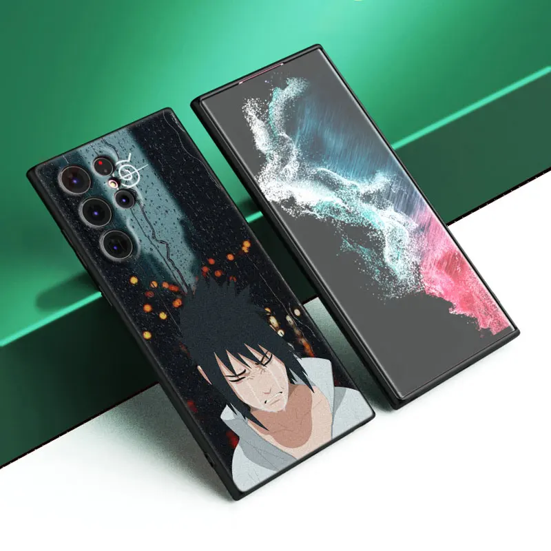 Anime Sasuke Uchiha Phone Case For Samsung Galaxy S23 S22 S21 Ultra S20 FE 5G S10E S10 Lite S8 S9 Plus S7 Edge Black Cover