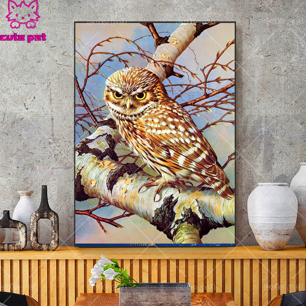 5D Home Decor Diamond Painting Animal owl bird Diamond Mosaic Rhinestones Pictures Cross Stitch Diamond Embroidery Full Display