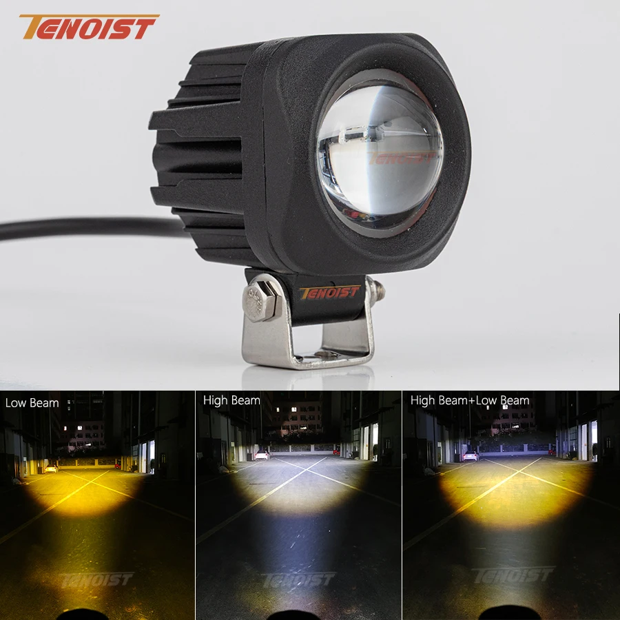 

New 2.36 Inch White Yellow High Low Beam Flood LED Cube Work Driving Head Light for Motorcycle Car SUV Offroad ATV Truck 12-48V
