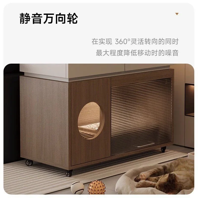 Sofa side cabinet Movable semi-closed cat litter cabinet Living room side several high-end lockers Side cabinet