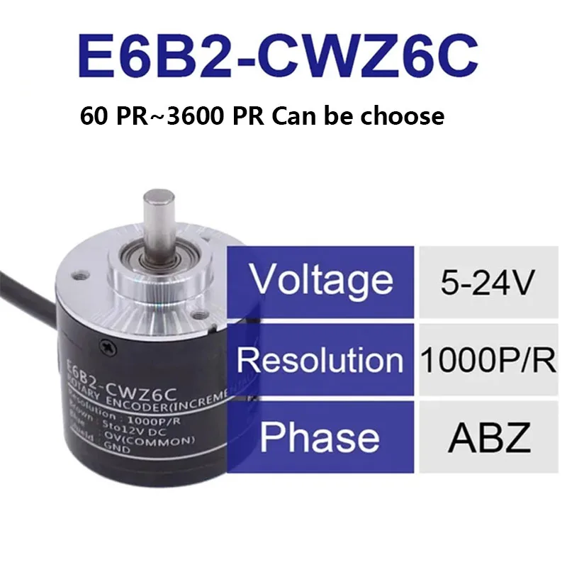 Incremental Photoelectric Rotary Encoder E6B2-CWZ6C Shaft Diameter 6mm 10 20 30 40 50 60 100 200 300 400 500 600 800 1000 1024PR