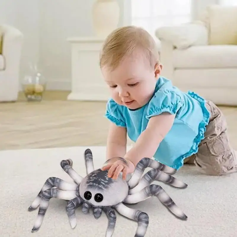 ตุ๊กตาแมงมุมตุ๊กตา 11 นิ้วตุ๊กตาสัตว์แมงมุมตุ๊กตา Furry Spider Pranks Spoof Stuff ของเล่น Playtime Plush ของเล่นตกแต่งบ้านสําหรับ