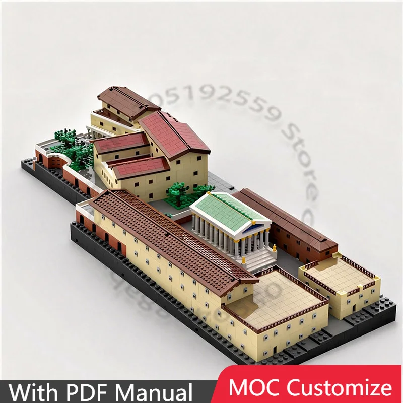 

5686 PCS Modular Building Tempio di Tellus - Sede Praefectus Urbis MOC Customize Modular Building Block DIY Toy Birthday Gift