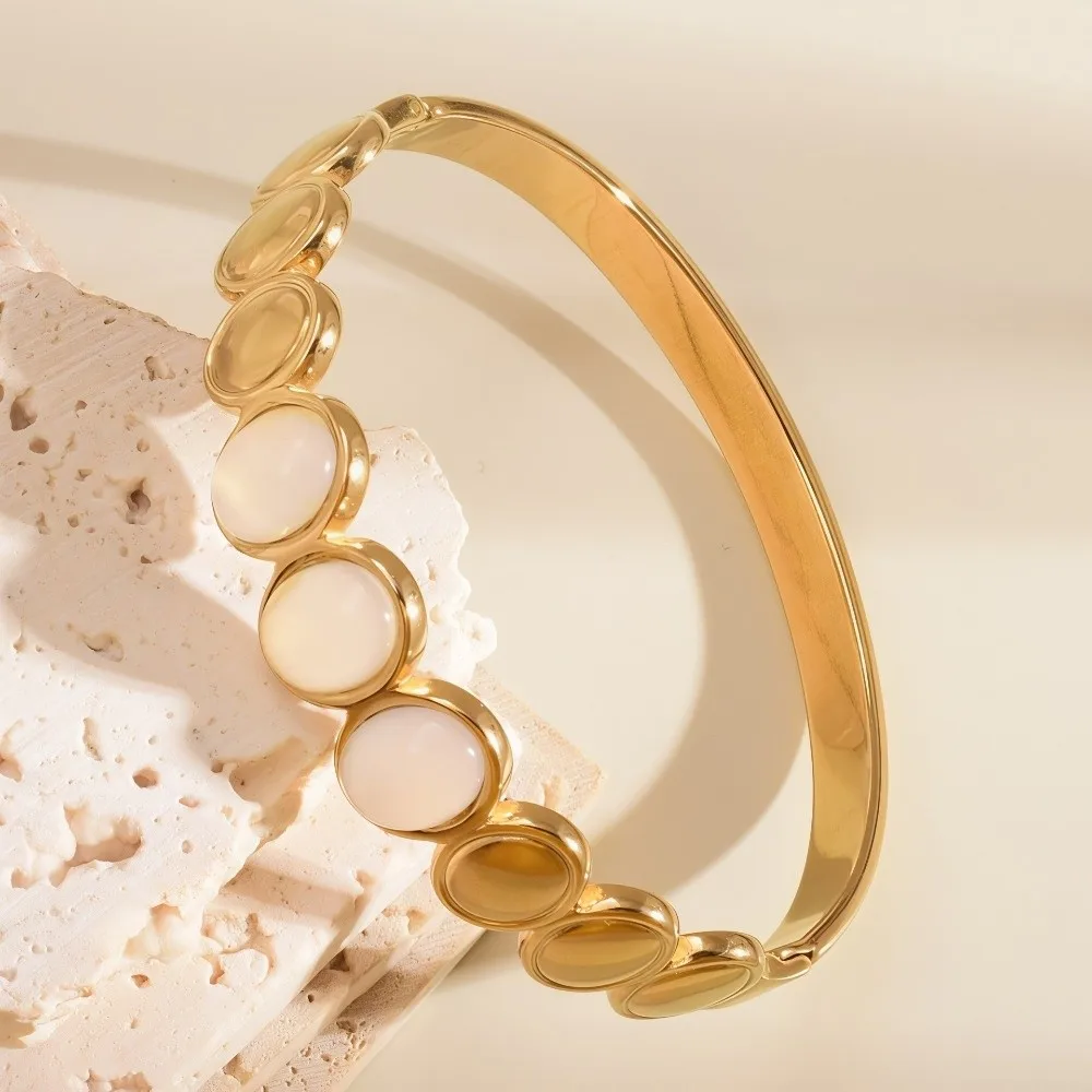 Alloy Cat's Eye Stone Bracelet Colored Dropper Oil Vintage Colored Dropper Oil Bangle Stackable Retro Women's Hand Bracelet