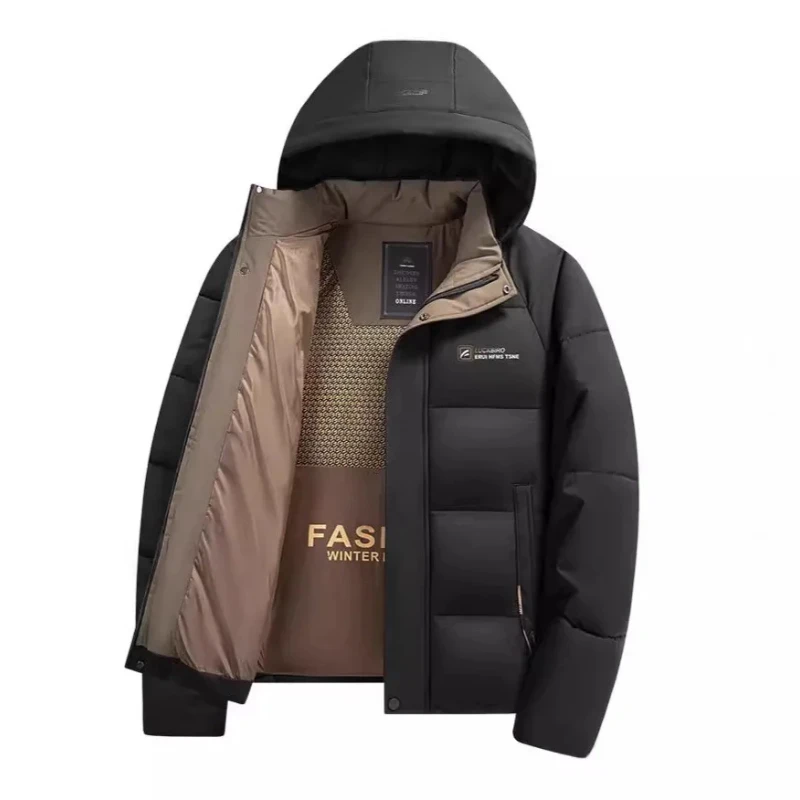 

Lightweight Hooded New Men's Parkas Jacket Heat Retention Winter Coat Cold Resistant Casual New Style Men's Clothing