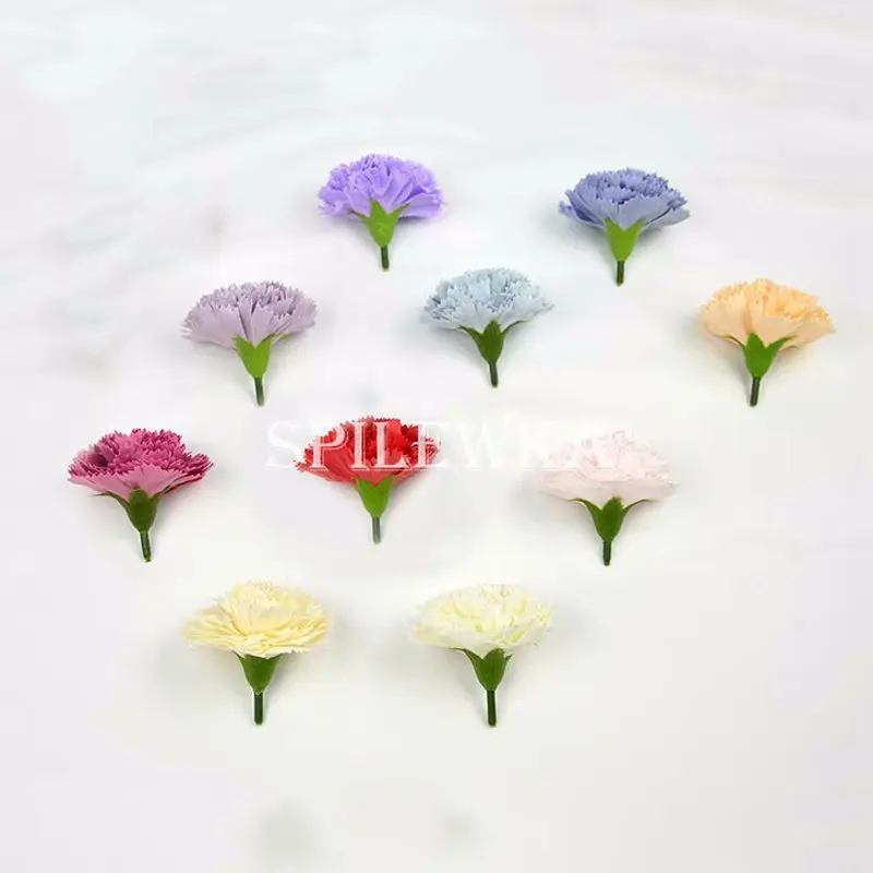 50 Stück künstliche Nelkenblütenköpfe im koreanischen Stil für DIY-Projekte zum Muttertag, Thanksgiving, Geschenkbox, Blumenstrauß, Heim- und Partydekoration – Detail 4