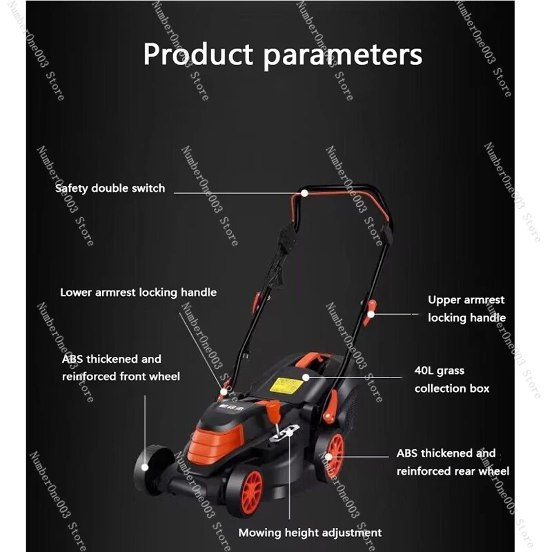 Multifunctional Push Lawn Mower, Small Household Trimmer, Garden Plug-In