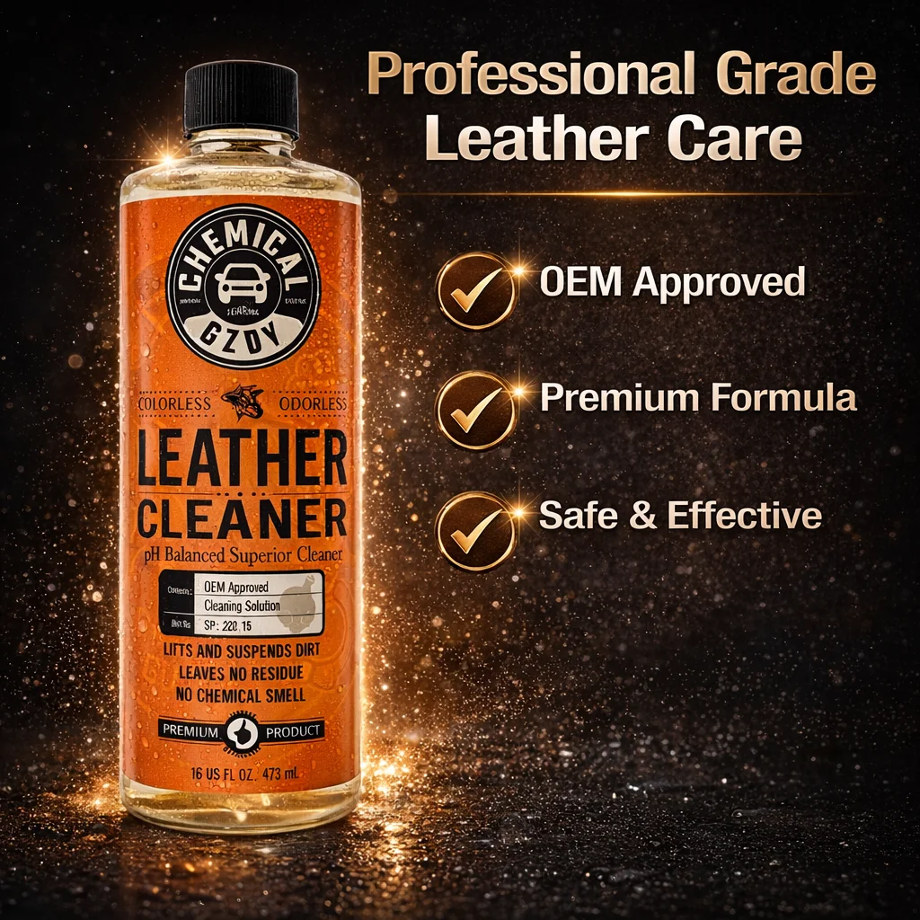 Leather Cleaner 16oz – pH Balanced, Removes Dirt & Oil, Odorless No-Residue Cleaner for Car Seats & Upholstery