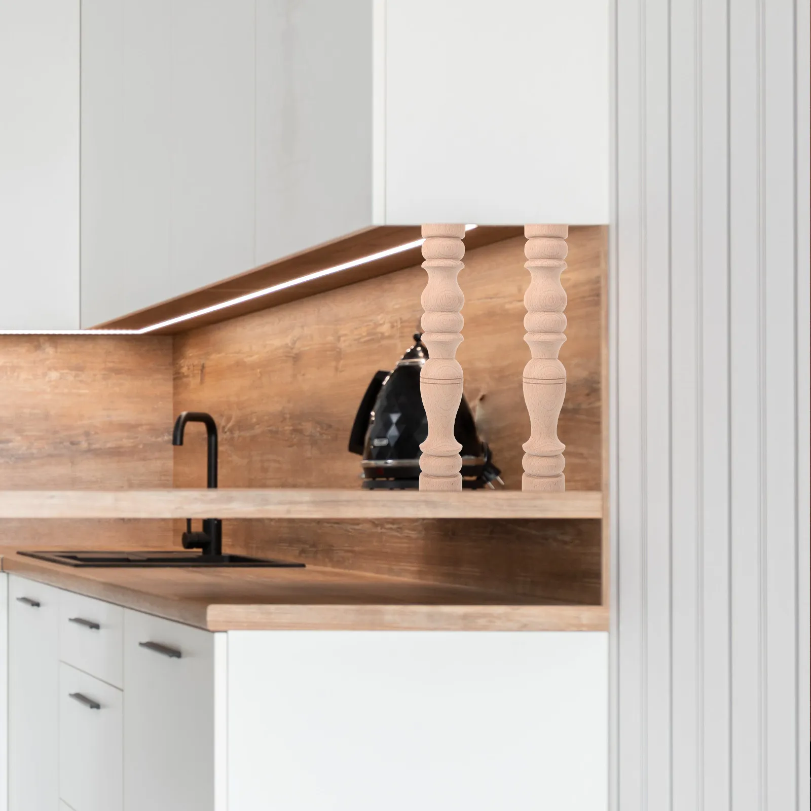 Unfinished Wooden Roman Column Post Carved Solid Wood Turned Post for Cabinet Legs Fence Railing Decorative Interior Furniture