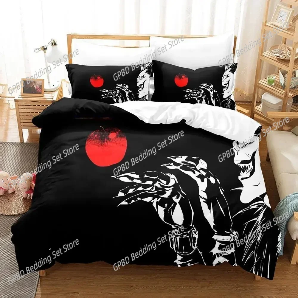 3d Print Anime Death Note 3D Bedding Set Duvet Cover Pillowcases Single Twin Full Queen King Size Home Decor Quilt Boys Gift