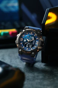 Smael 8049 Horloge Sport Led Licht Wekker Dual Time Display Waterproof Week Auto Date Polshorloges Quartz