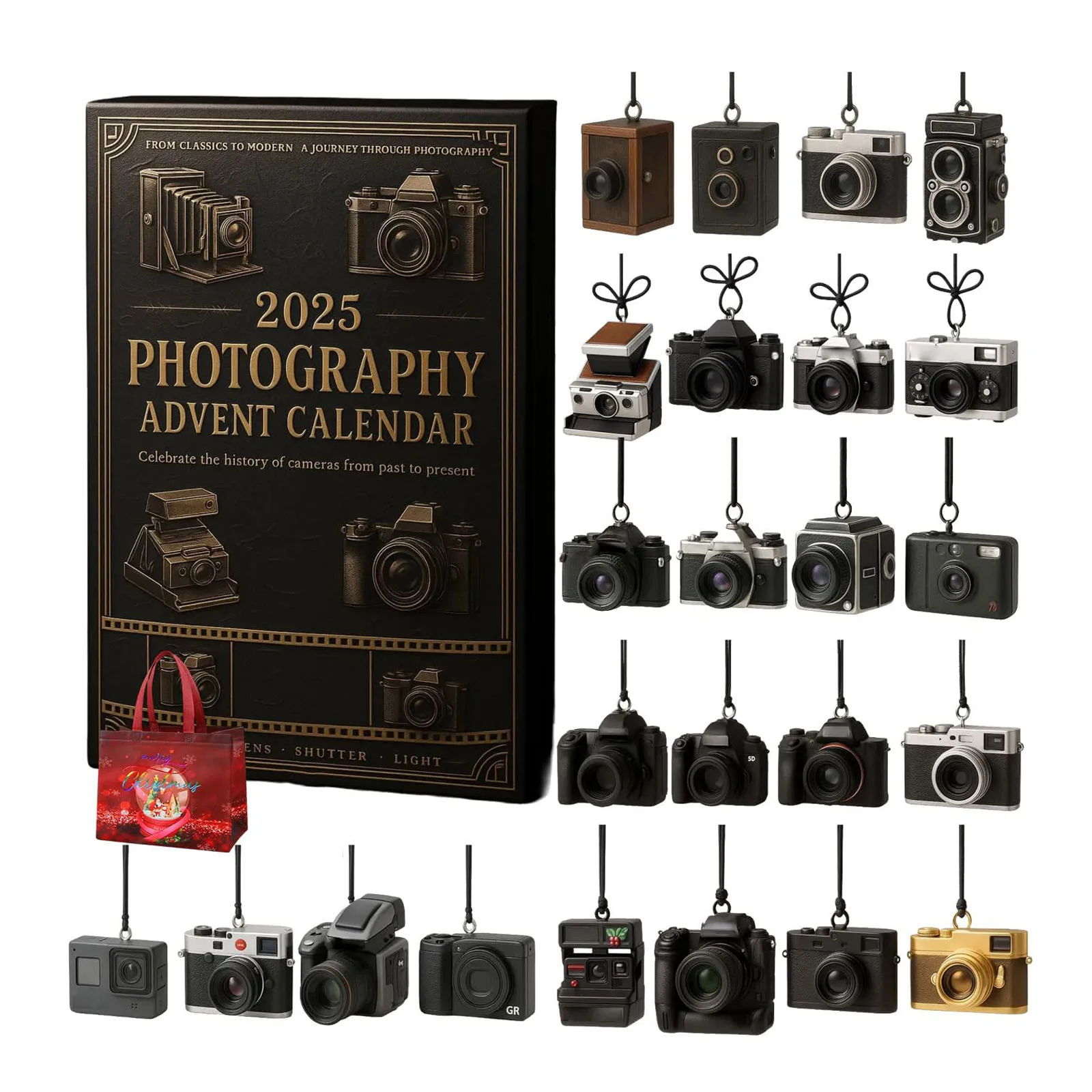 Timer for Kids Homework Classroom Set Photography Advent Calendar 2025 Contains 24 Camera Charms Photography Alarm Clock Loud