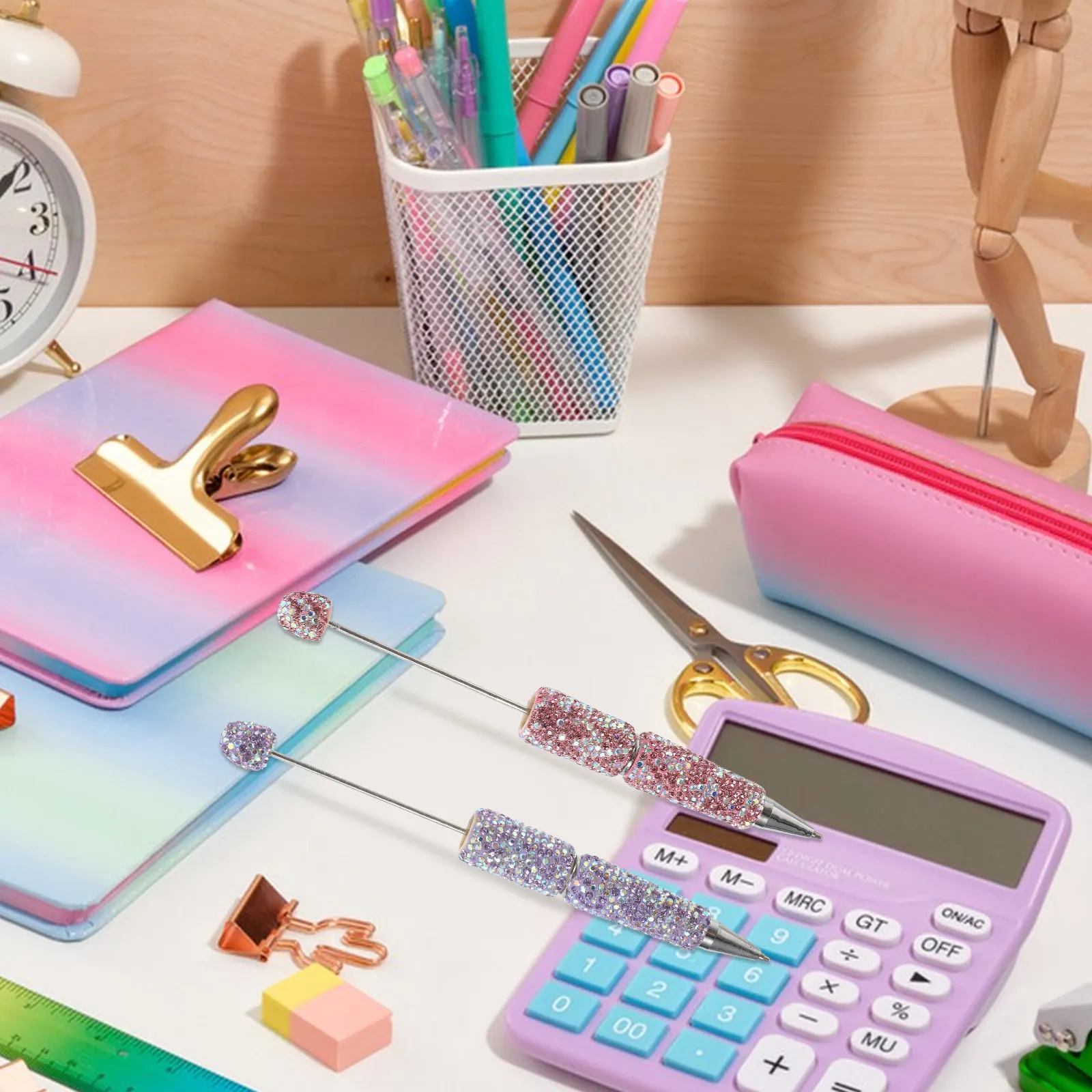 

Набор из 2 ручек со стразами: блестящие шариковые ручки для студентов и женщин, плавное письмо, элегантные, для школы и офиса