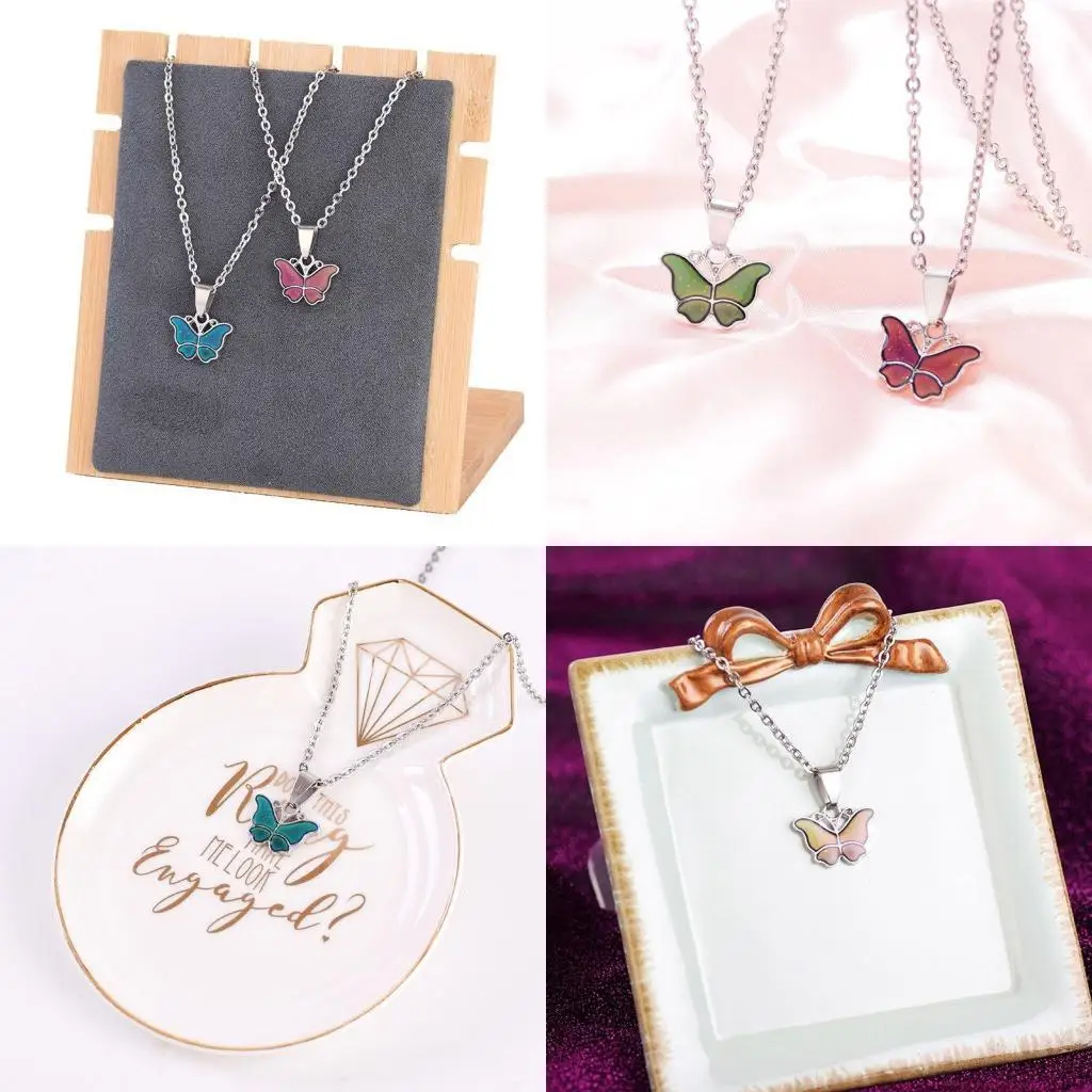 

R1we Fashion for Butterfly Изменение цвета с температурным ожерельем эмоции чувство настроения ожерелье украшения G g