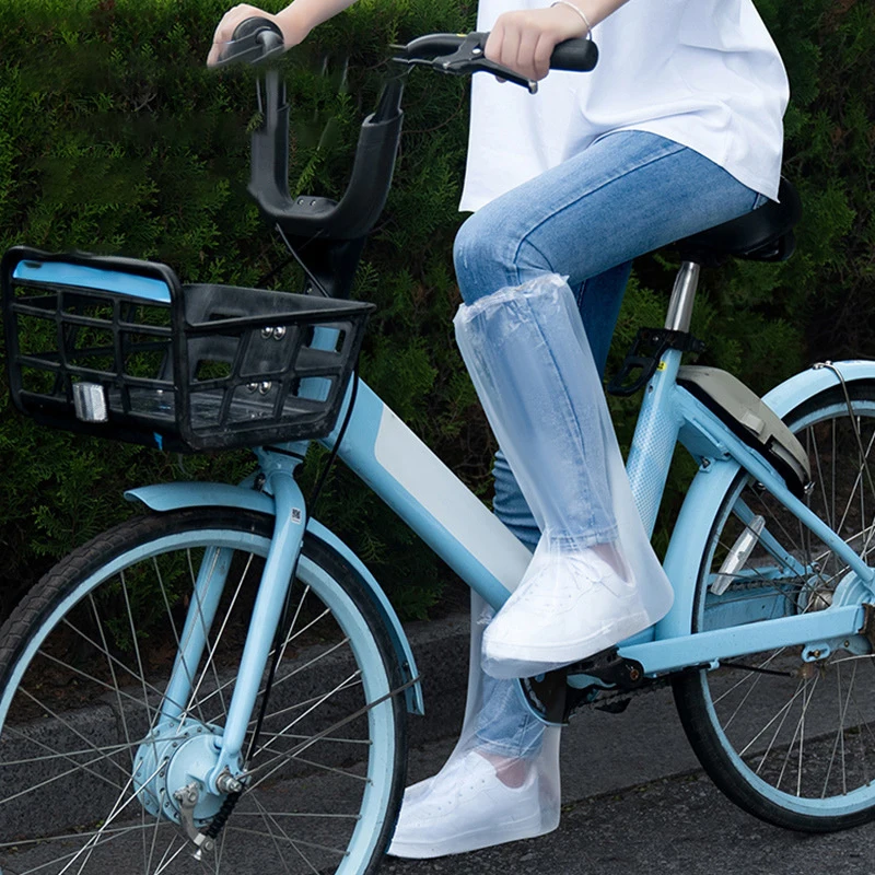10 étuis à chaussures jetables extérieurs transparents imperméables en nylon, couverture de pieds de pluie durable