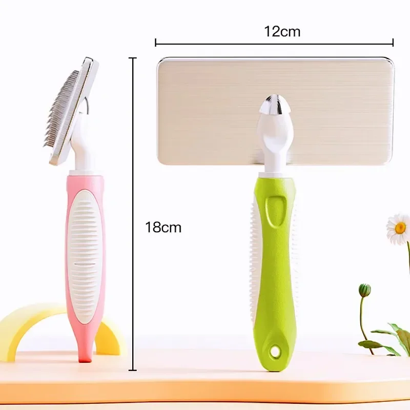 Brosse de massage en acier inoxydable pour animaux de compagnie, peigne pour chien, épilateur pour chat, toilettage, ouverture de nœud, fournitures pour animaux de compagnie