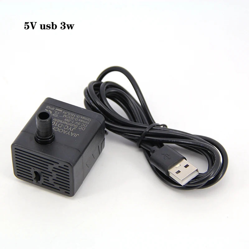 DC 5V 3W USB with led Connector Micro Submersible 4-LED Pump Aquarium Fish Tank Fountain Pond Water Pump