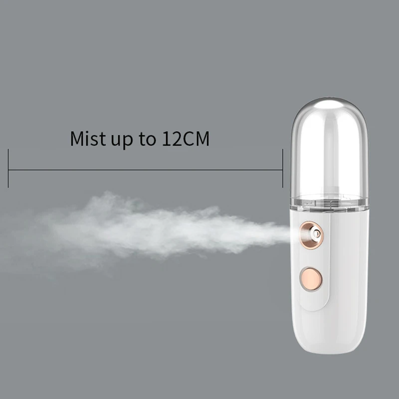 30mL Nano Spray Facial Steamer Humidifier USB Rechargeable ABS Nebulizer Beauty Instruments Moisturizing Mist Skin Care Tools