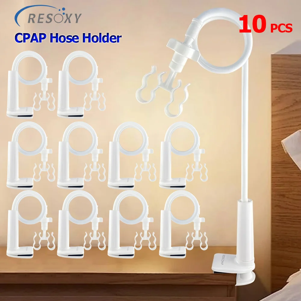 

10pcs CPAP Hose Tube Holder for Bed Desk Foldable BIPAP Machine Tubing Hanger Mask Hook Ventilator Hose Organizer Sleep Better