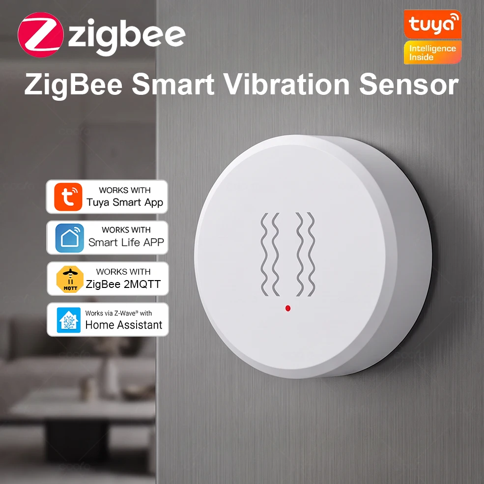 Home Security Monitoring - ZigBee Tuya Smart Vibration Sensor Real