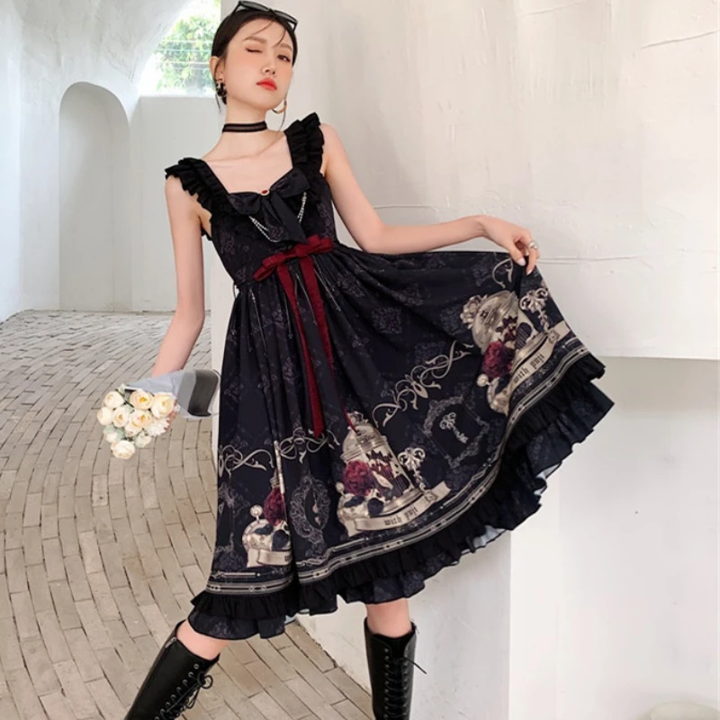 女性のための日本のゴシックピンクドレス,女の子のためのイタリアンスタイルの服,ビクトリア朝のレトロな夜のドレス,カワイイメッシュ