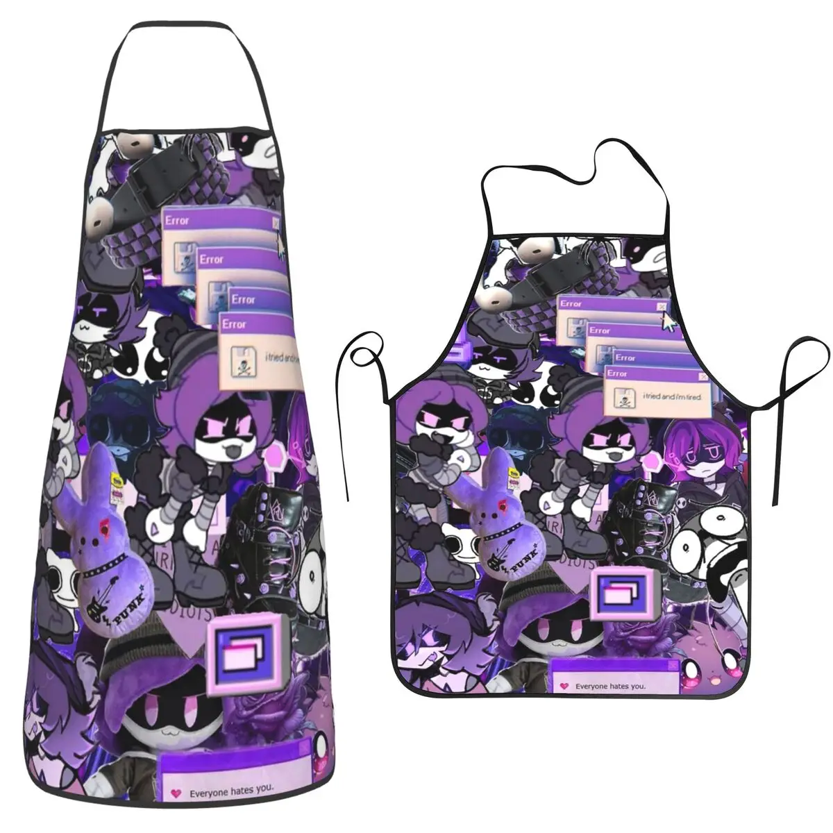 Murder Drones Uzi Collage Apron Chef Cooking Tablier Waterproof Bib Kitchen Cleaning Pinafore for Women Men Gardening