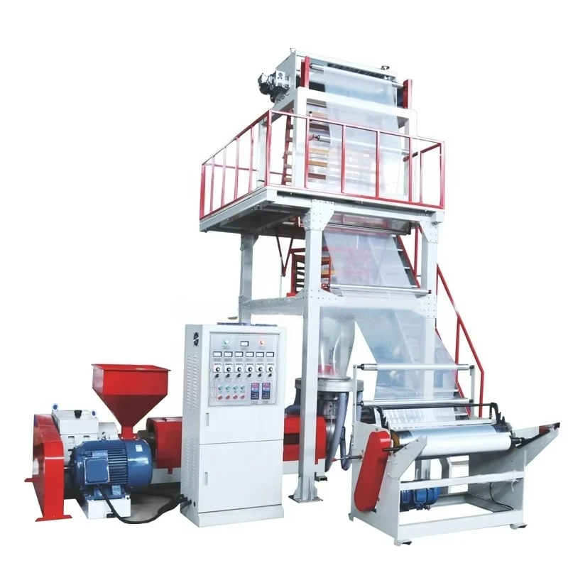 Rotary Die Head High Speed Double Rewind Ldpe Plastic Bag Film Blowing Machine Plastic Extruder