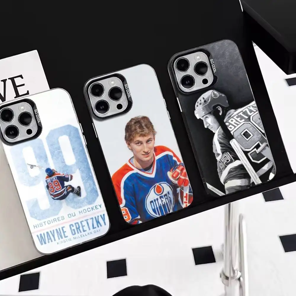 

Wayne Gretzky-Canada-Centre Forward-Ice Hovkey-Sport Phone Case For IPhone 17,16,15,14,13,12,11 Plus,Pro Max,XS,Colorful Silve