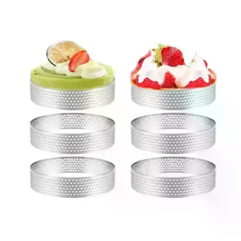 5/6/7/8CM Classic 304 Stainless Steel Mousse Ring Cake Mold With Hole Tart Bottom Tower Fruit Pie Quiches Baking Tool