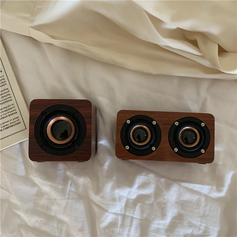 Redwingy K5A Portable Hifi 5 Inch Outdoor Subwoofer Blue Tooth Wooden Bamboo Bluetooth Speaker Bt Wireless Stereo Speaker