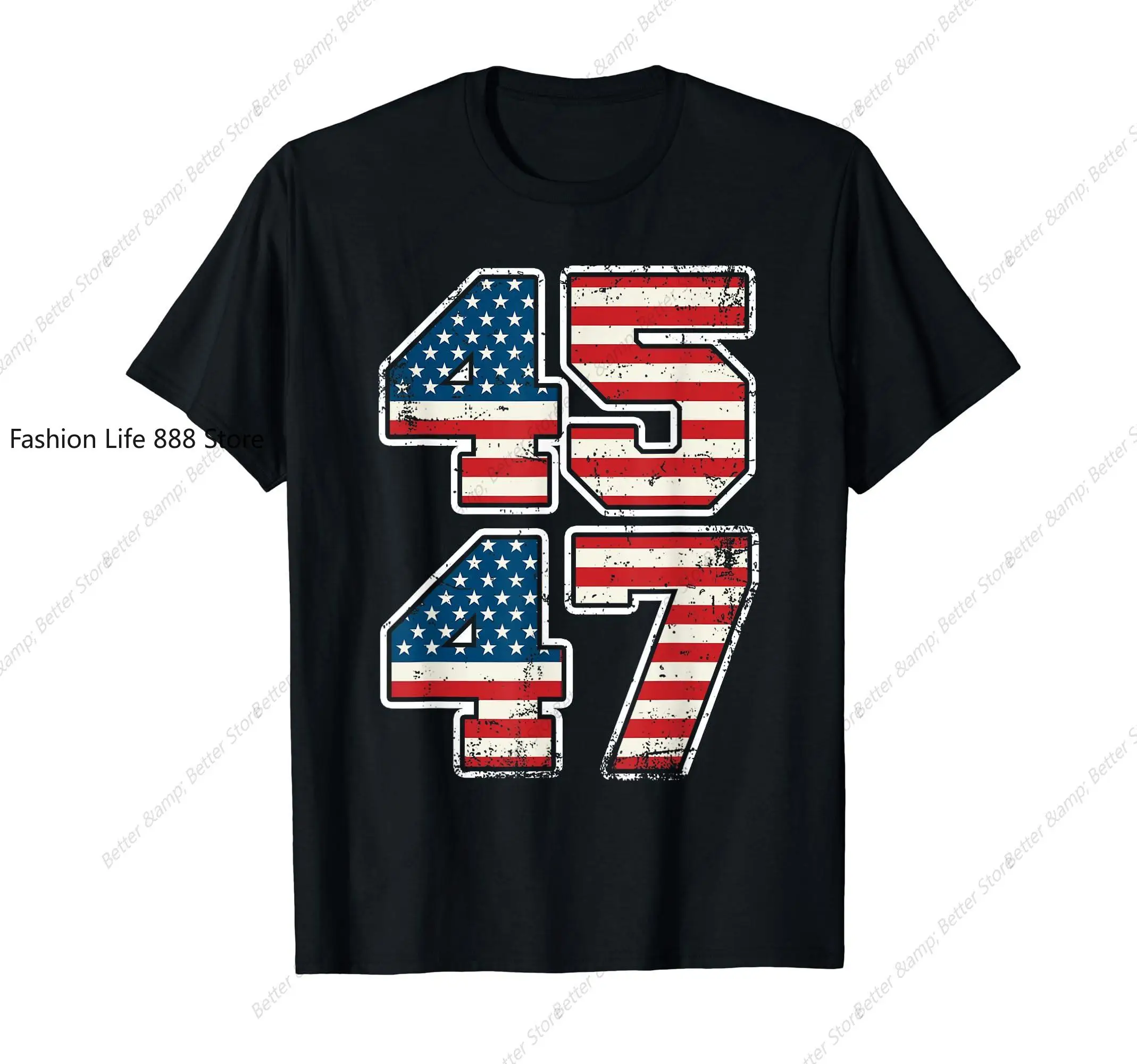 Trump 45 47 2024 president vintage T-Shirt  Fashion Rock Clothing T Shirts Men's Vintage Oversized TShirt