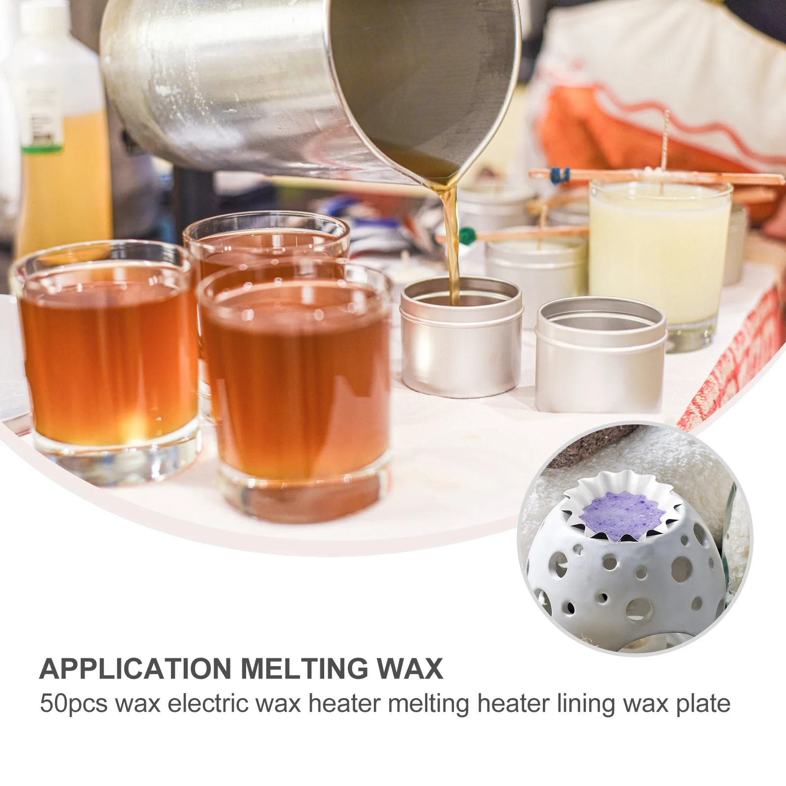 

50 pcs Wax Melter Liner Plates Reusable For Electric Wax Warmer Black Non-Stick Aromatherapy Accessories Fragrance Warmer Trays