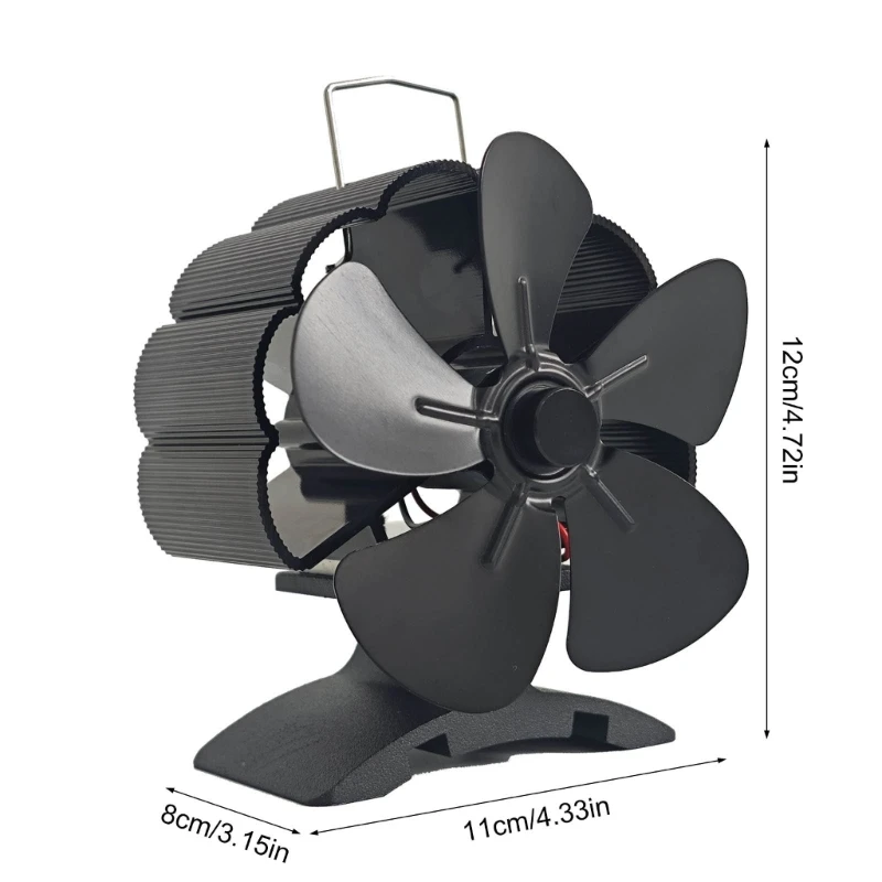 Ventilateur poêle en aluminium à 5 feuilles, mise à niveau des cheminées à chaleur, ventilateur pour cheminées, ventilateur