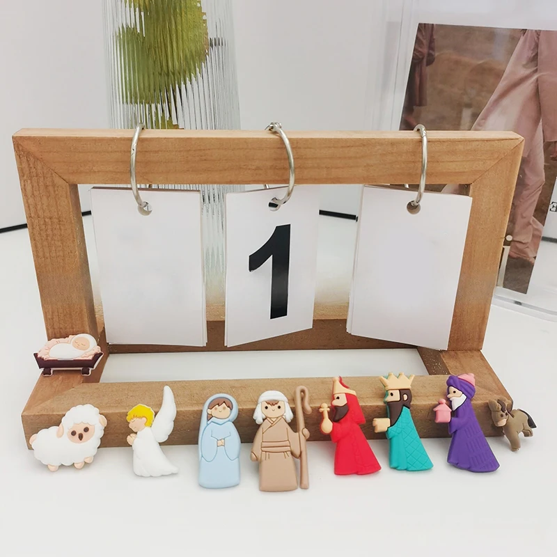 9Pcs/Set Christmas PVC Mini Cartoon Statue Used For Refrigerator Magnets Making DIY Accessories