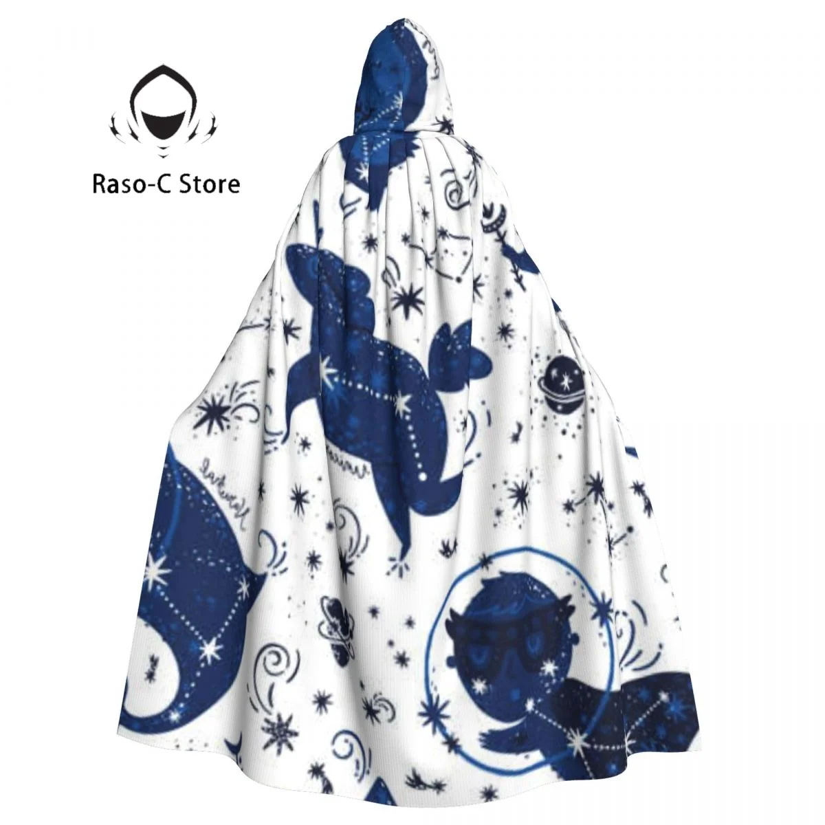 

Abstract Sea Animal Hooded Cloak Polyester Unisex Witch Cape Costume Accessory