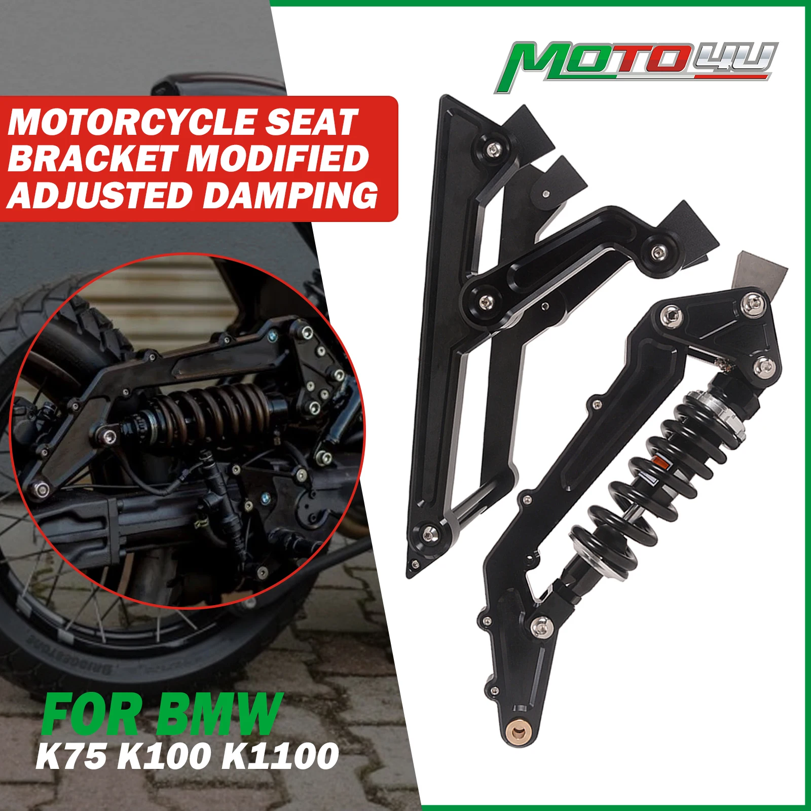 

For BMW K75 K100 K1100 Cafe Racer Motorcycle Rear Shock Absorber Suspension 340mm Pro-link Seat Bracket Damping Modified Kits