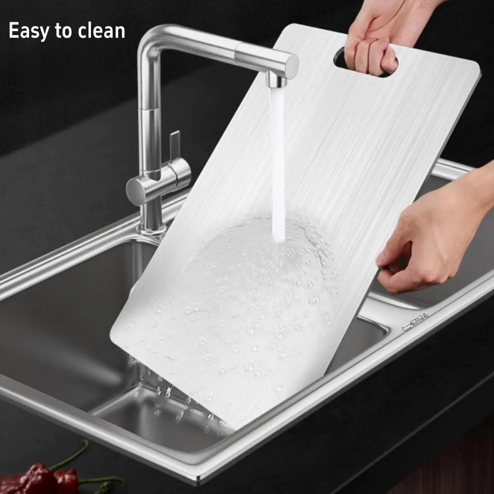Cutting Boards for Kitchen Stainless Board 304 Steel Thickened Double Sided Food Grade Portable Fruit Meat Chopping
