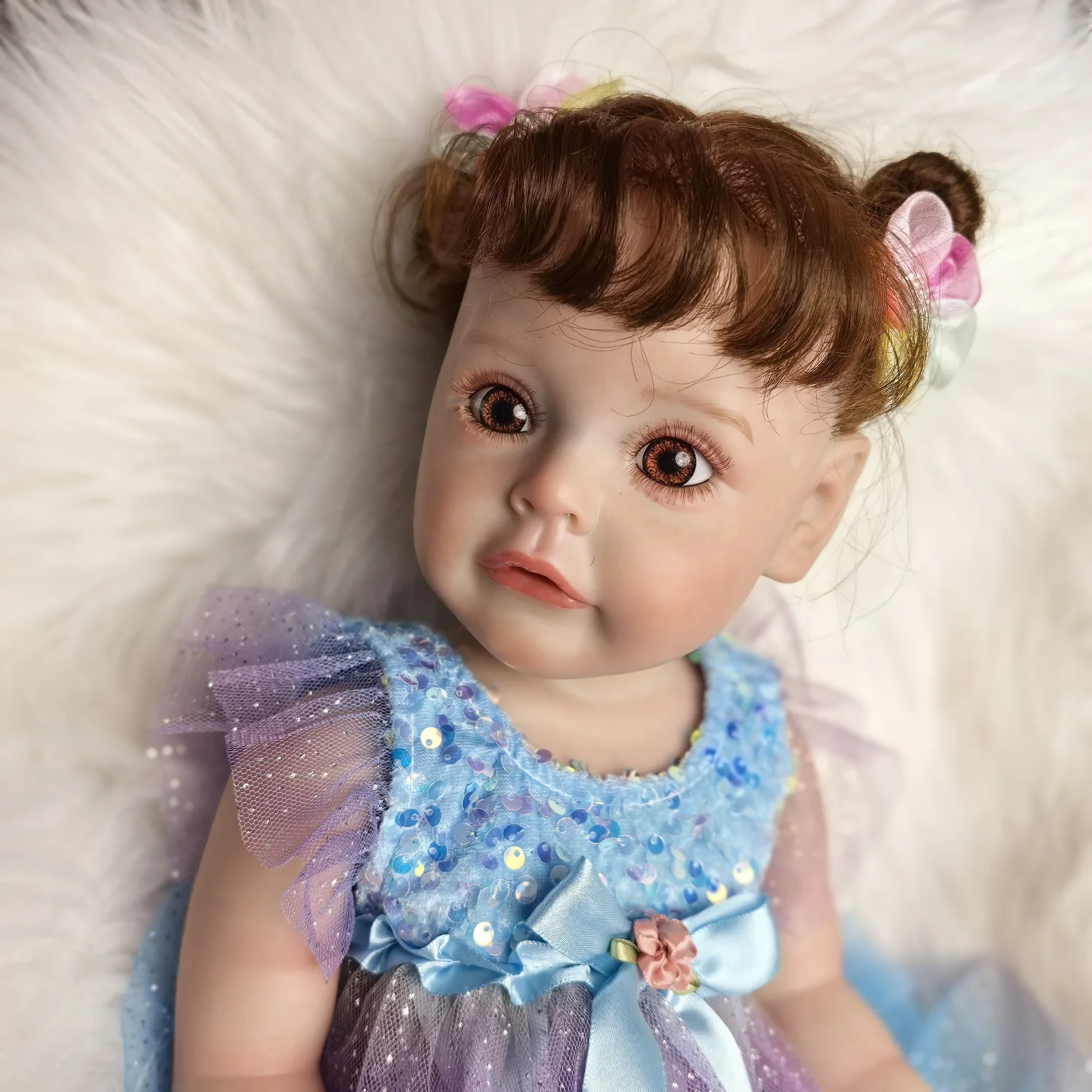 KEIUMI 55 cm Reborn Baby Doll Full Silicone Body Vinyl Toddler Toy For Girl Realistic Princess Bebe Reborn Toy Christmas Gifts