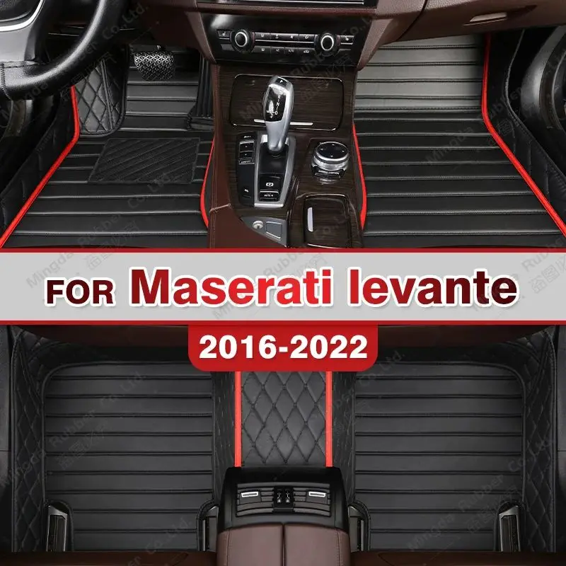 

Leather Car floor mats for Maserati levante 2016 2017 2018 2019 2020 2021 2022 Custom auto foot Pads automobile carpet cover