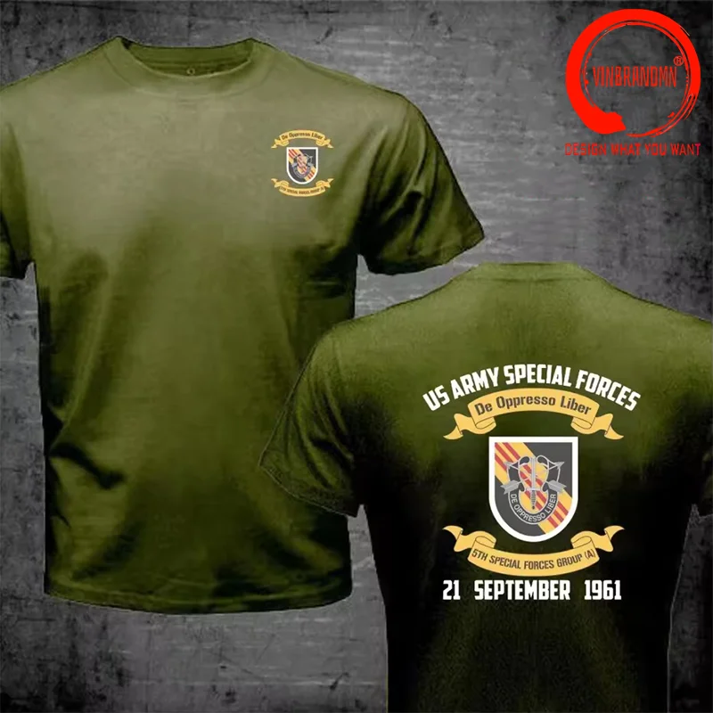 US Army 5th Special Forces Group Airborne Classic Design T Shirt Men Fashion Trendy Casual Clothing Stylish Tops Cool Tee Shirt